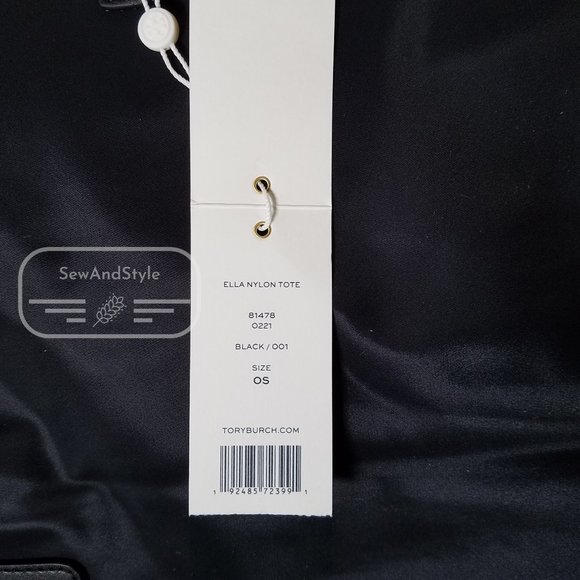 Ella Tote Nylon Black Tory Burch Brand New - Picture 2 of 7